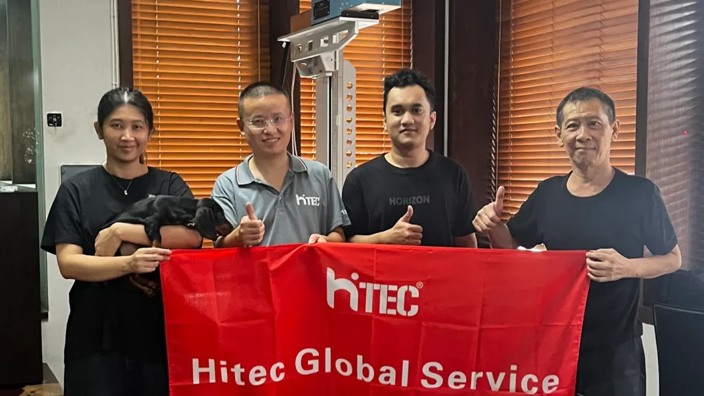HITEC Laser engineer providing after-sales service in Indonesia