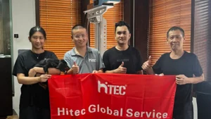 HITEC Laser engineer providing after-sales service in Indonesia