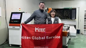 HITEC Laser engineer providing after-sales service in South Korea