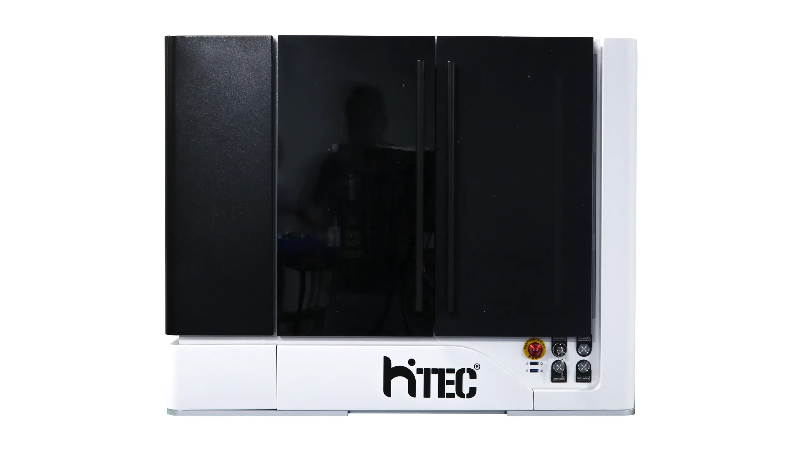Jewelry laser cutting machine front view showing industrial precision equipment design