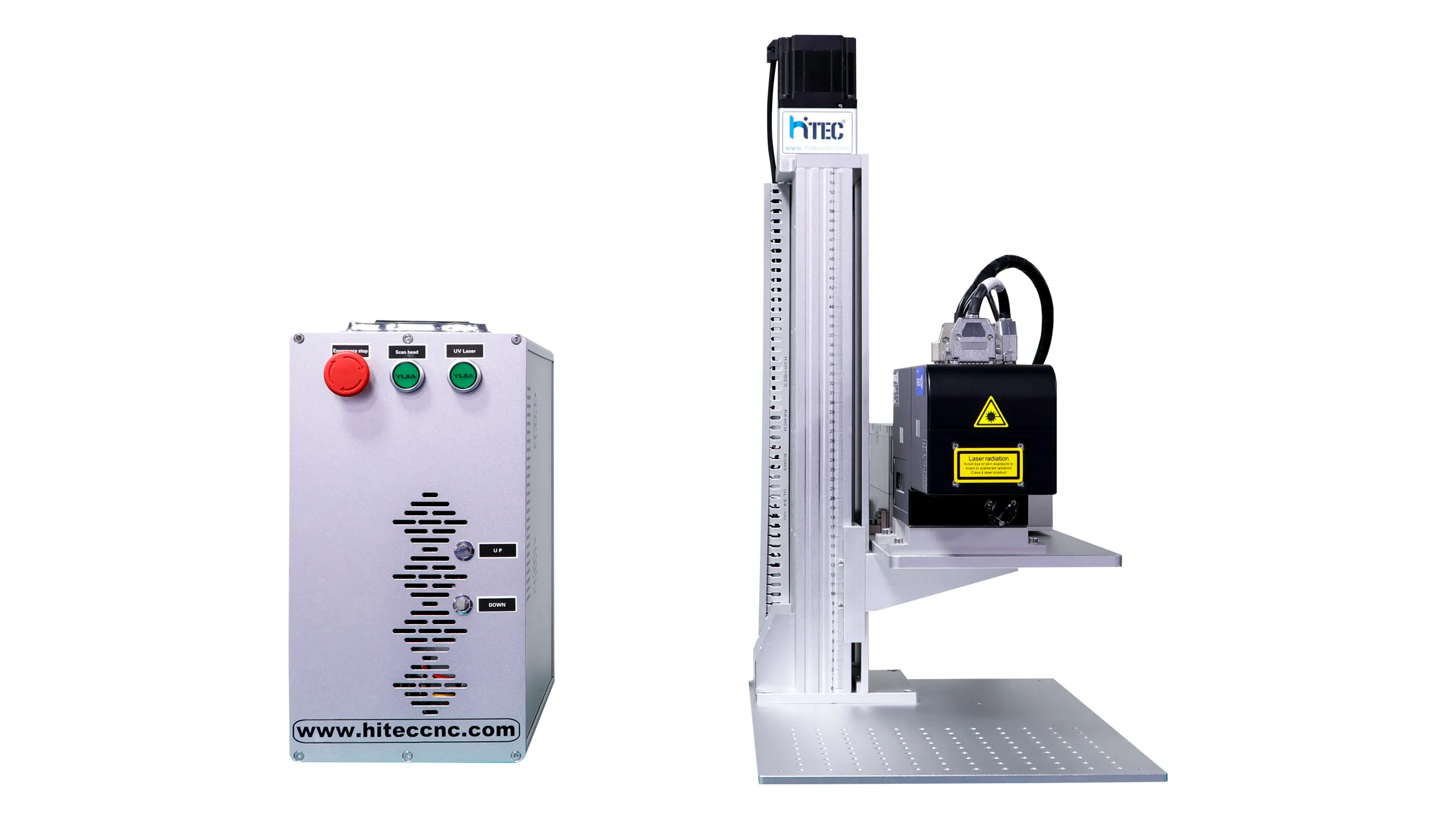 Front view of 3D laser marking machine industrial system