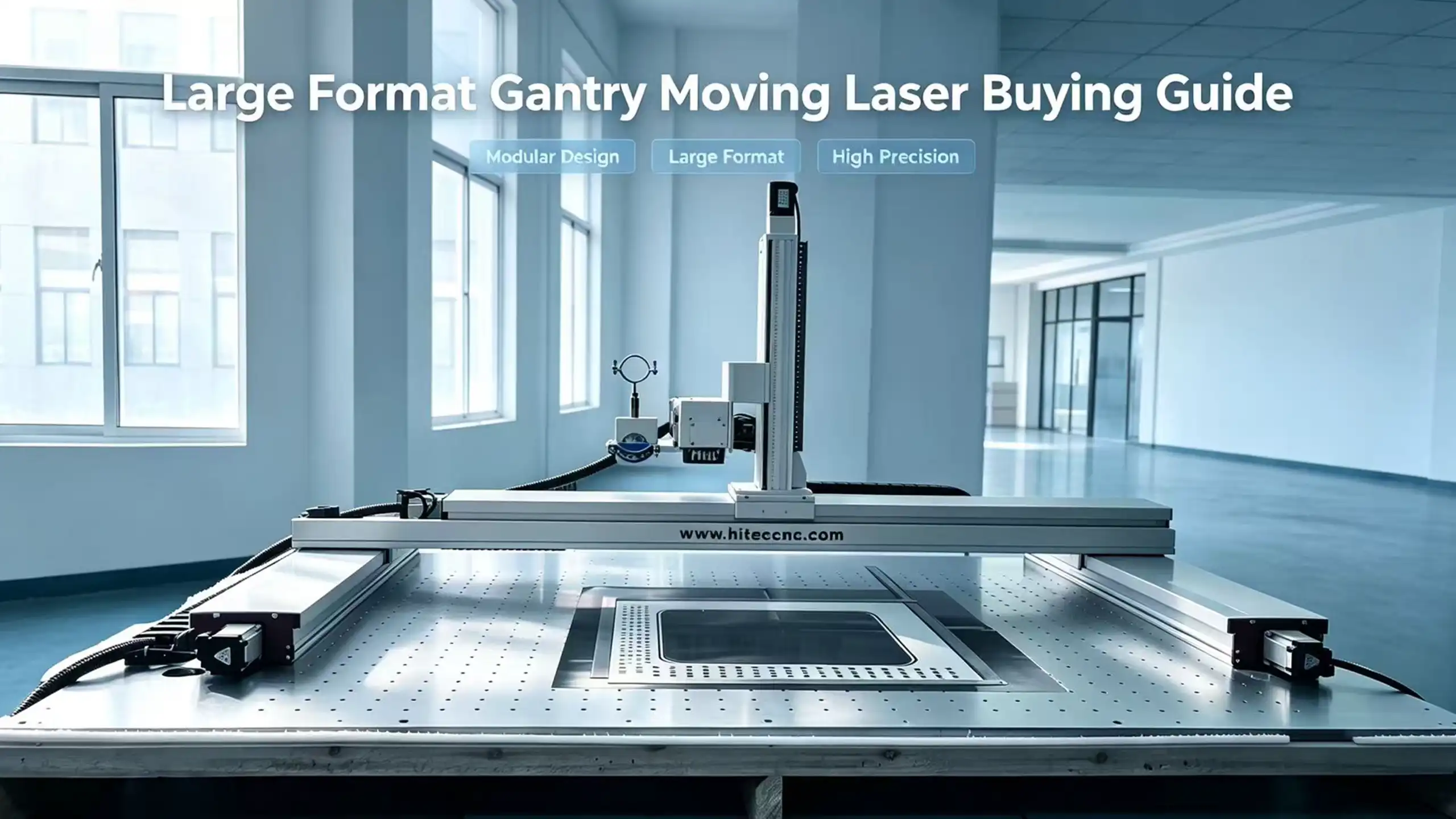 Large format gantry moving laser marking machine for industrial metal engraving